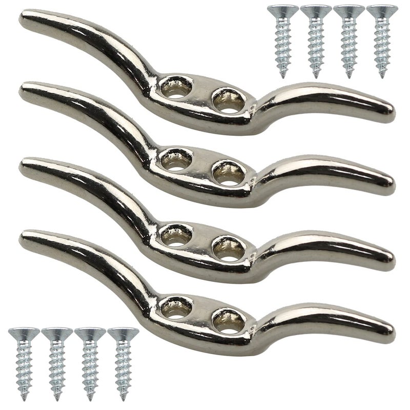 MEETOOT MEETOOT 4pcs Blind Accessories Hooks Zinc Alloy Blind Cord Cleat Winder Rope Cleat Hook for Home Office Window Blinds and Flagpoles Boats Awnings Tarpaulins 
