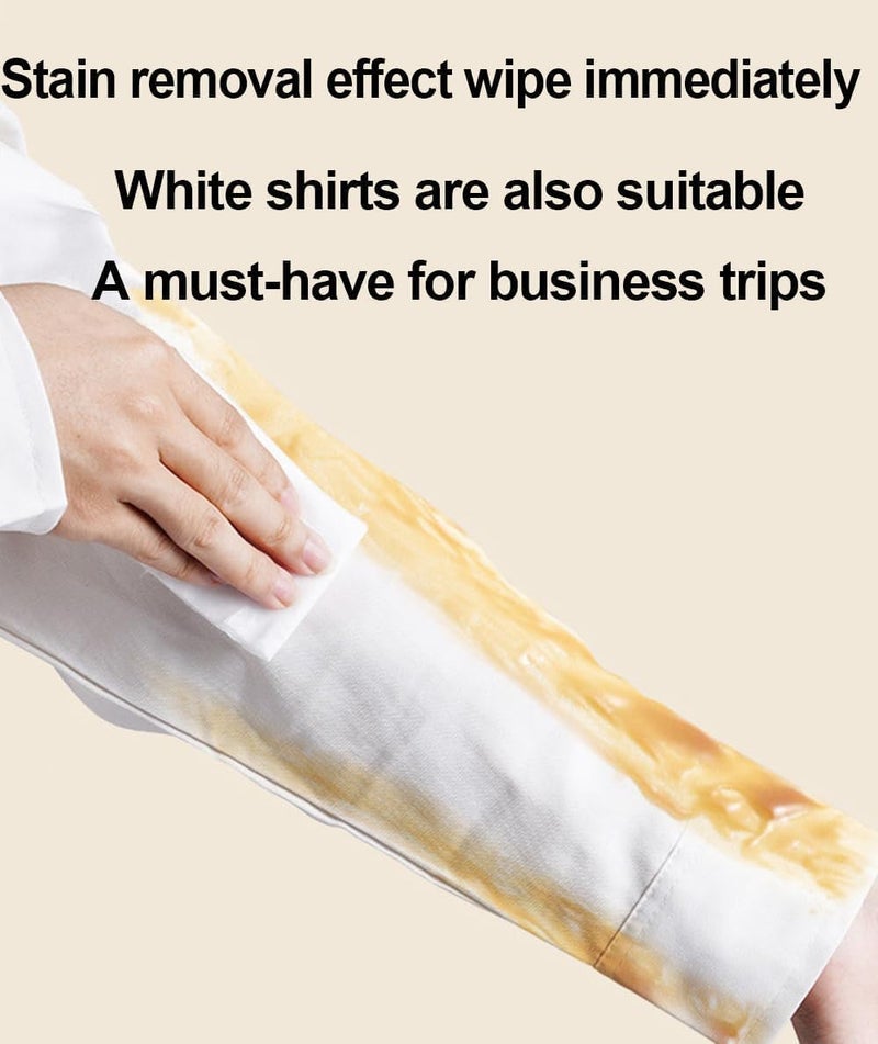 Individually Packaged Clothes Stain Remover Wipes, Personal Wrap Wipes, Clothes Oil Remover (Pack of 1, 20Pcs) - Image 5