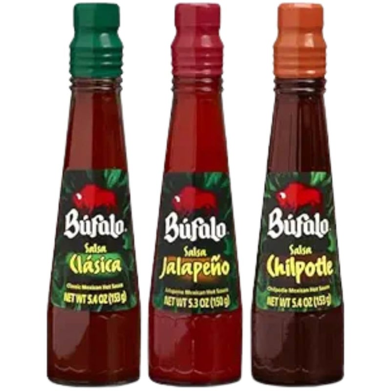 Bufalo Salsa set of 3 : Jalapeno (5.3 oz) , Chipotle (5.3 oz) , Clasica (5.3 oz). by Bufalo - Image 1