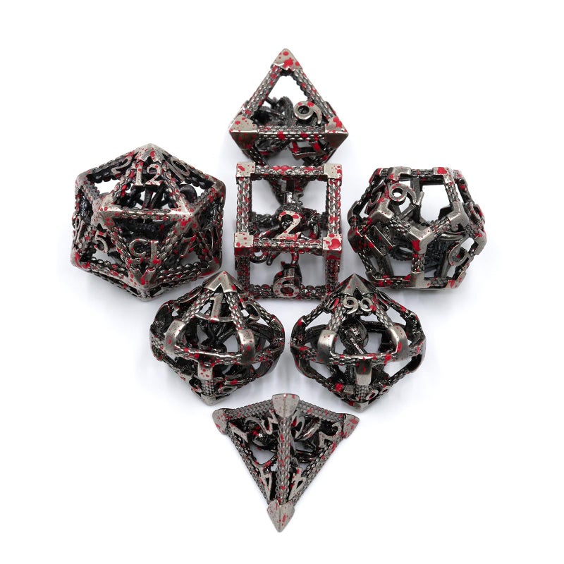 HNCCESG Hollow DND Metal DiceUnique Design 3D Octopus 7 Die for Fantasy Tabletop RPG Role Playing Games Gift for DND LoversBloodstained - Image 3