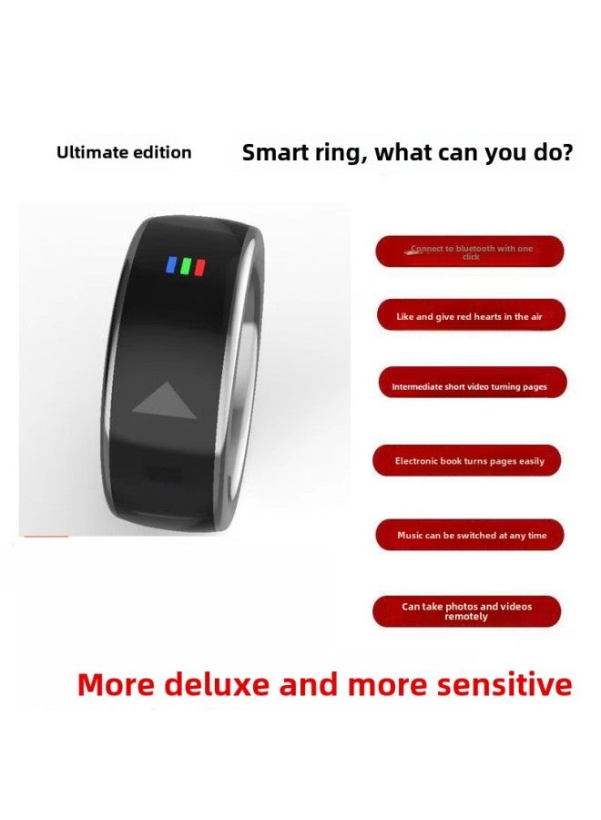 Smart Ring Bluetooth Button Remote Control Mobile Phone Screen Rader Black Technology Brush Shake Tone Fast Hand Page Flip Photo Novel-Colour:■●Top Size 20 69mm [recommended 75-85kg ]●■ - Image 1