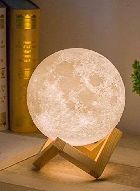 Moon Lamp,16 Colors LED 3d Print Moon Light with Stand & Remote & Touch Control and USB Rechargeable,
