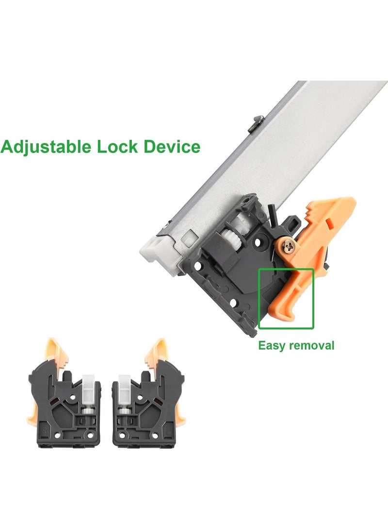 Hepo Undermount Soft Close Drawer Slides,1 Pair 10 Inch 100lb Load Capacity Bottom Mount Concealed Ball Bearing Full Extension Rails with Adjustable Locking Devices - Image 5