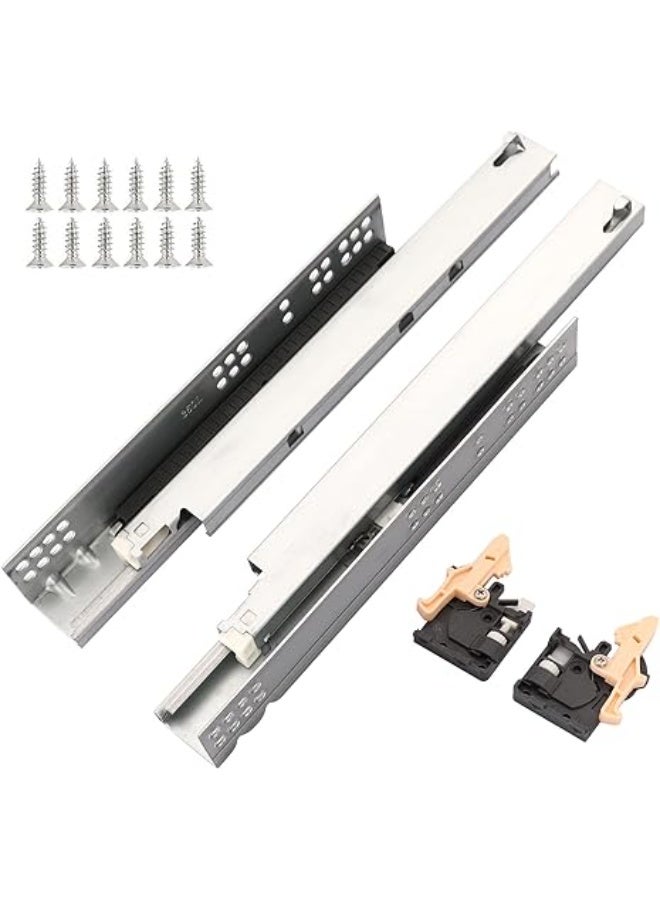 Hepo Undermount Soft Close Drawer Slides,1 Pair 10 Inch 100lb Load Capacity Bottom Mount Concealed Ball Bearing Full Extension Rails with Adjustable Locking Devices - Image 1