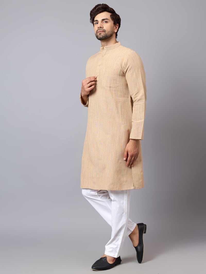 LATEST CHIKAN Men's Cotton Long Kurta Full Sleeves - Casual Ethnic Wear,36 - Image 4