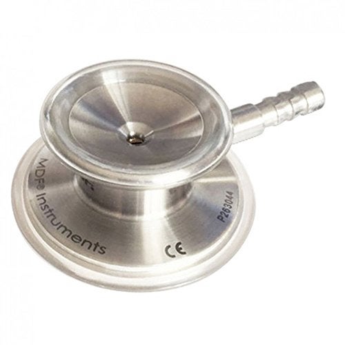 MDF Instruments ستيثوسكوب ستانلس ستيل MD One من MDF، للبالغين، أنبوب أزرق ملكي، قطع صدرية فضية - سماعة رأس، MDF77710 - Image 2