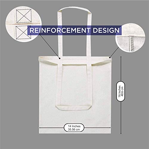 Lify Canvas Tote Bags Bulk Shopping Bag for Crafts, DIY Reusable Grocery Bag, 14 X 16 Inch – 3 Piece Pack (White - 3Pcs, 14’’ (35.56 CM) x 16’’ (40.64 CM)) - Image 2