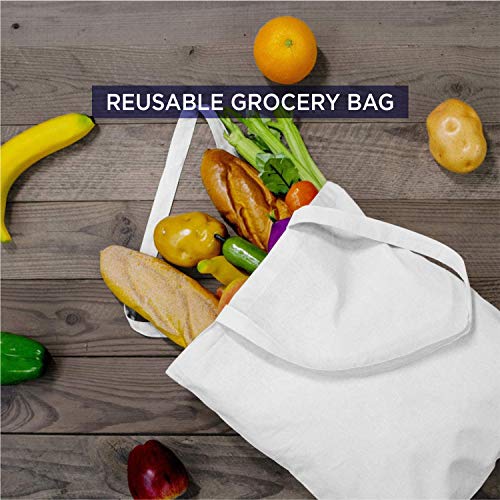 Lify Canvas Tote Bags Bulk Shopping Bag for Crafts, DIY Reusable Grocery Bag, 14 X 16 Inch – 3 Piece Pack (White - 3Pcs, 14’’ (35.56 CM) x 16’’ (40.64 CM)) - Image 4