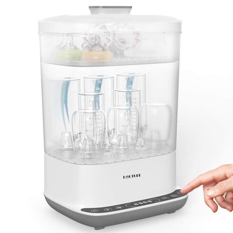 HAUTURE Bottle Sterilizer and Dryer, 6-in-1 Baby Bottle Sterilizer (Esterilizador de Biberones), 10 Bottles Capacity, Electric Steam Bottle Sanitizer for Baby Bottles, Breast Pump Parts & Pacifiers - Image 1