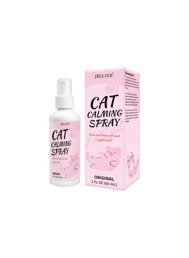 Jellico Calming Cat Spray for Anxiety Relief - 60ml Natural Pheromone Spray to Reduce Stress & Anxiety, Stop Excessive Meowing & Scratching - Image 1