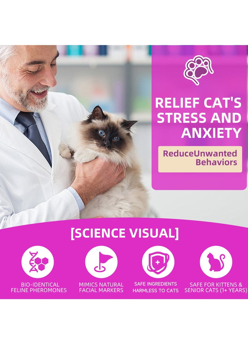 Jellico Calming Cat Spray for Anxiety Relief - 60ml Natural Pheromone Spray to Reduce Stress & Anxiety, Stop Excessive Meowing & Scratching - Image 4