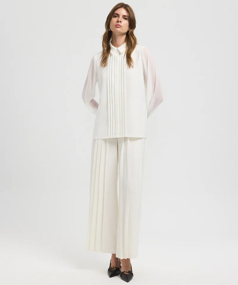 Shirt with Embellished Placket