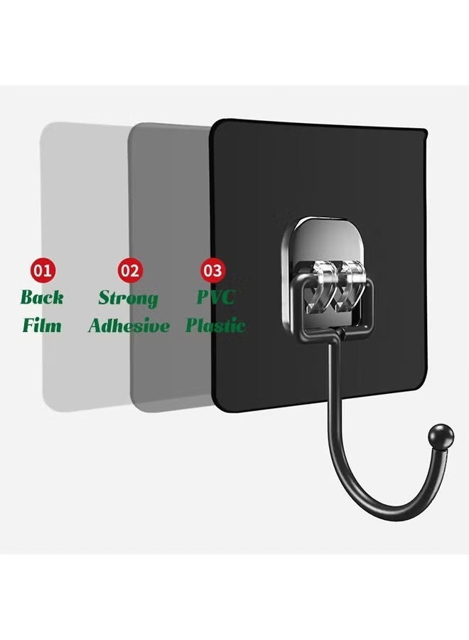 NOOM 10-Piece Wall Hooks - Self Adhesive Hook - Without Nails Drill Free Strong Sticky Hook - Hanging Heavy Duty - for Home, Bathroom, Kitchen, Office - Image 5