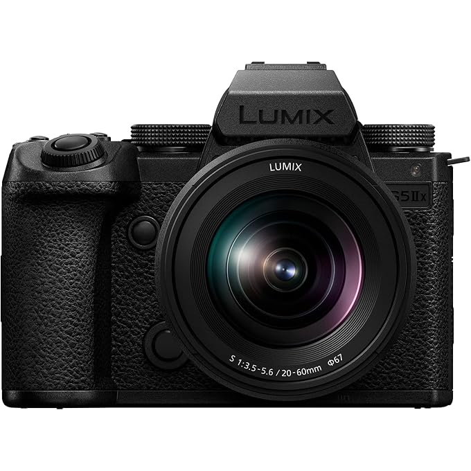 rayihni LUMIX S5IIX Mirrorless Camera, 24.2MP Full Frame with Phase Hybrid AF, Unlimited 4:2:2 10-bit Recording, 5.8K Pro-Res, RAW Over HDMI, IP Streaming with 20-60mm F3.5-5.6 Lens - DC-S5M2XKK | Verified Key Highlights: 24.2 MP Full-Frame CMOS Sensor, Phase Hybrid Af, Active I.s. and Dual I.s.2, USB-SSD Recording - Image 1