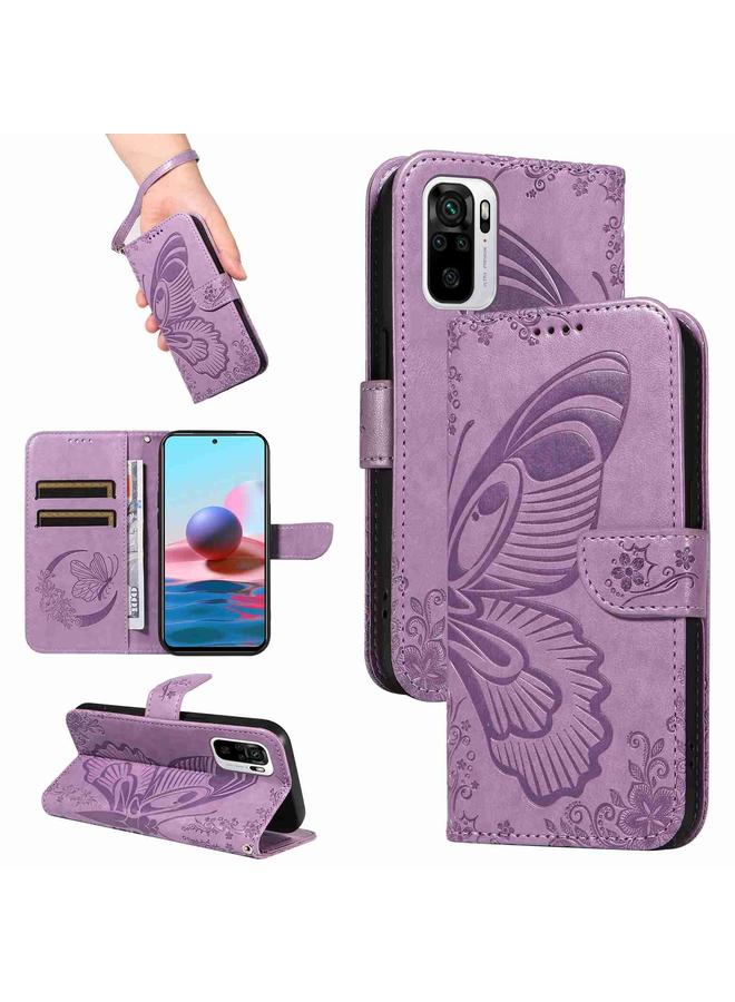 Case For Xiaomi Poco M5s Swallowtail Butterfly Embossed Leather Phone Case