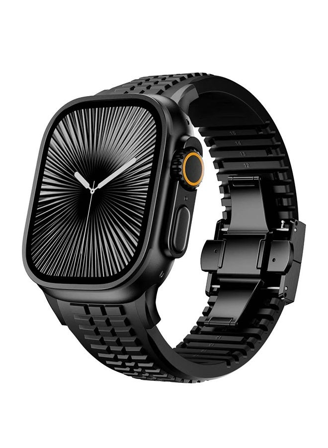 for Apple Watch Alpine Loop Band 49mm/45mm/44mm Silicone Metal Sport Strap Compatible with iWatch Series 8/Ultra/7/SE/6/5/4/3/2/8 White/Green/Orange/Black - Image 2