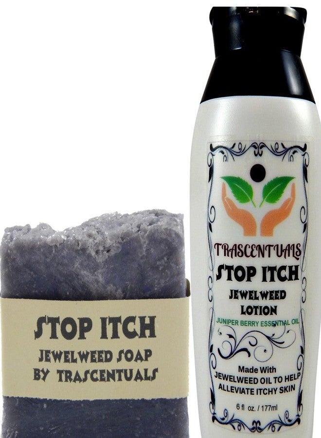 TRASCENTUALS Stop Itch Combo Pack Jewelweed Lotion and Soap for Natural Itch Relief from Insect Bites Poison Ivy or Dry Skin Made with Juniper Berry Essential Oil - Image 1