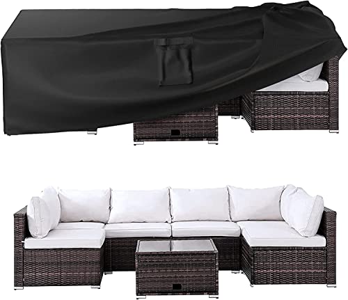 Ruimoy Patio Furniture Covers Outdoor Furniture Cover Waterproof General Purpose Outside Table and Chair Covers Heavy Duty 600D 102 Inch L x 74 Inch W x 275 Inch H