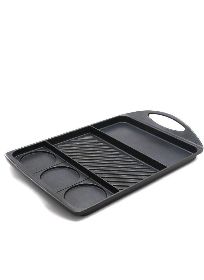 Generic - A flat grill with a base that distributes heat throughout the grill. The grill is divided into 3 compartments, each compartment has a different use so you can diversify your food at one time. - Image 1
