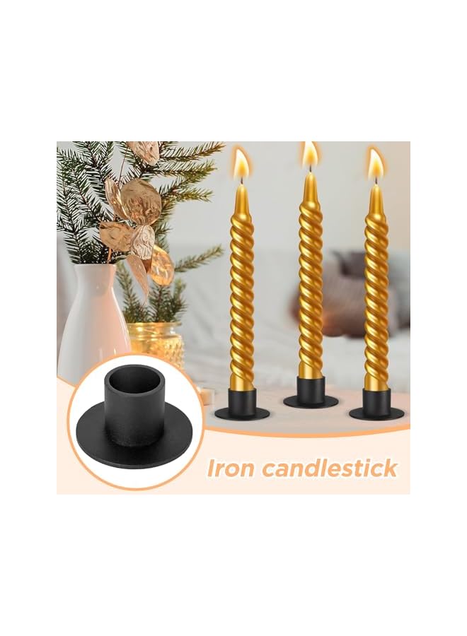 The Bros Candle Holders, 3pcs Candlestick Holder For Taper Candle, Candlestick Holder for Wedding Anniversary Table Centerpiece Decorative (black) - Image 2