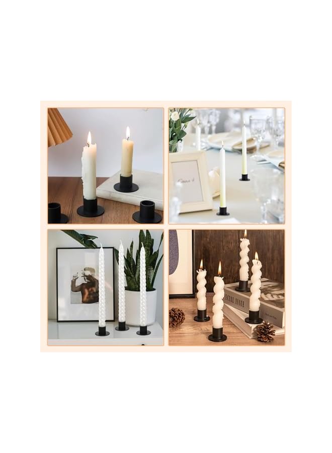 The Bros Candle Holders, 3pcs Candlestick Holder For Taper Candle, Candlestick Holder for Wedding Anniversary Table Centerpiece Decorative (black) - Image 4