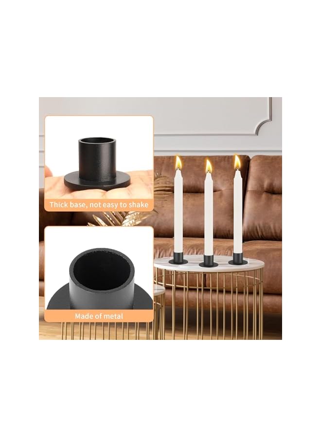 The Bros Candle Holders, 3pcs Candlestick Holder For Taper Candle, Candlestick Holder for Wedding Anniversary Table Centerpiece Decorative (black) - Image 3