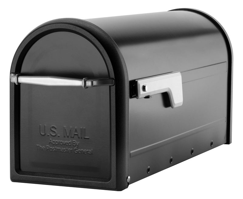 Architectural Mailboxes Chadwick Galvanized Steel Post Mount Mailbox 8950B10 Black Medium Capacity