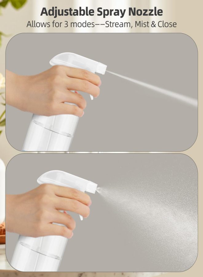2 Pack 500ml Clear Glass Spray Bottles with Long Silicone Sleeve, Refillable Water Sprayer for Cleaning, Gardening, Cosmetics,White - Image 3