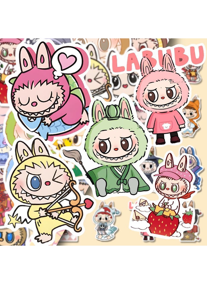 Generic 80 Cute Labubu Stickers Cartoon Decals 80 pull cloth stickers 