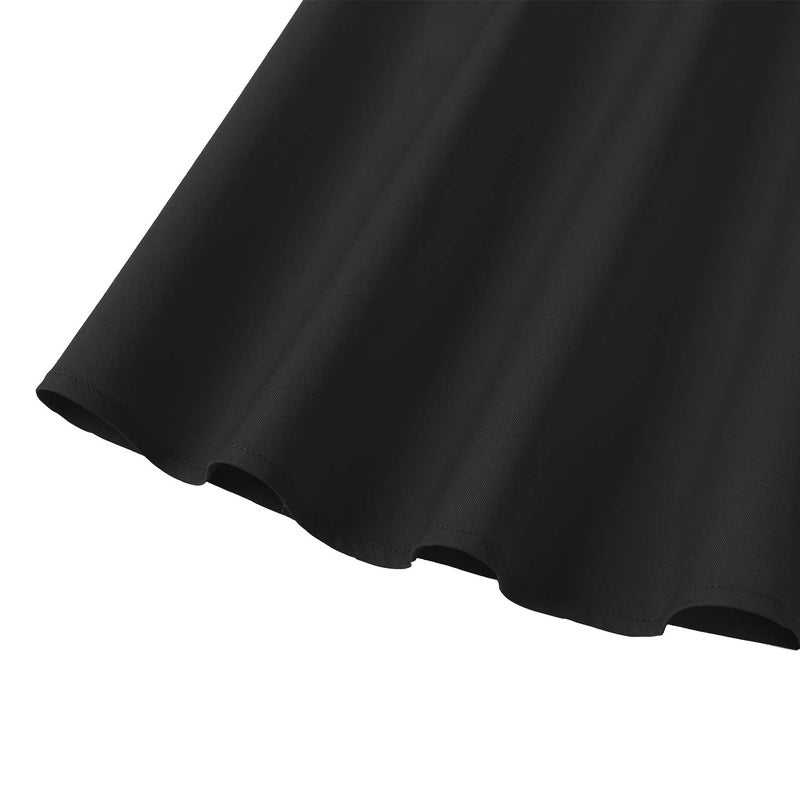 GOOBGS Women's 1950s Retro Vintage Spaghetti Strap Cocktail Swing Dresses with Pockets Black XS - Image 5