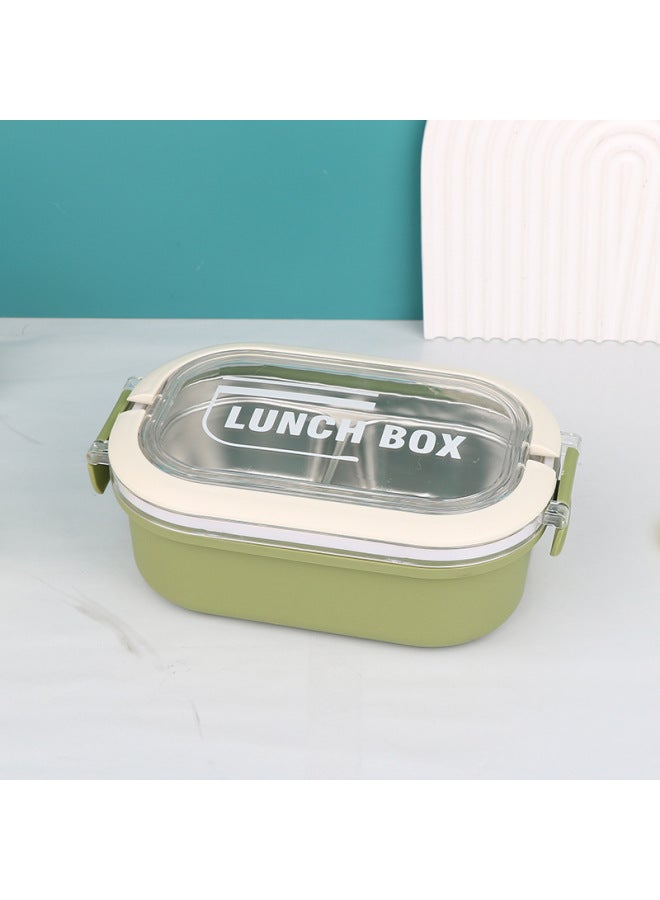 Compartment Stainless Steel Lunch Box Student White-collar Special With Meal Lunch Box Canteen Meal Office Worker Lunch Box-Specifications:green  - Image 1