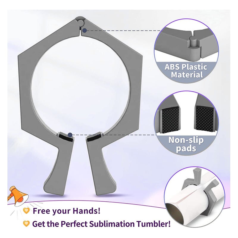 Gray Sublimation Tumbler Pinch ABS Anti Slip Flat Side Paper Pincher Durable Hex Shape Design - Image 3