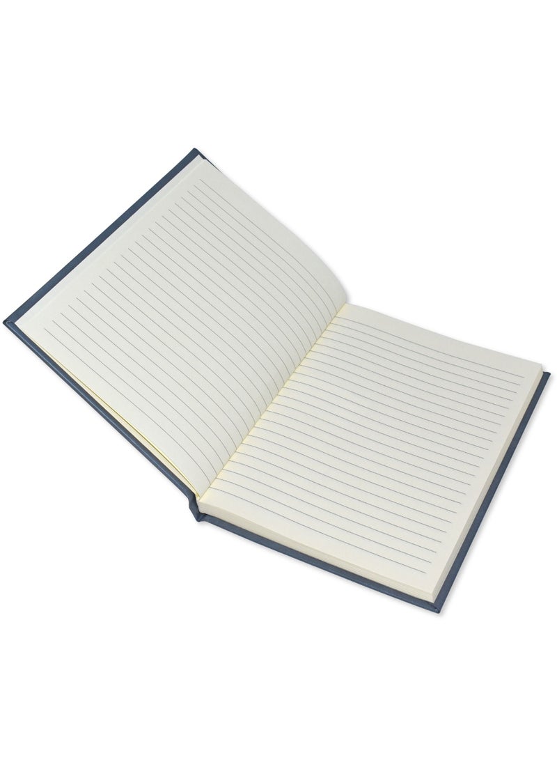 FIS Notebook Bonded Leather, Size A5, Italian Ivory Paper, 70 GSM, 196 Pages, 8 mm Ruled, 1 Side Padded Cover, Colour Grey - FSNB1SA5IVBLGY - Image 2