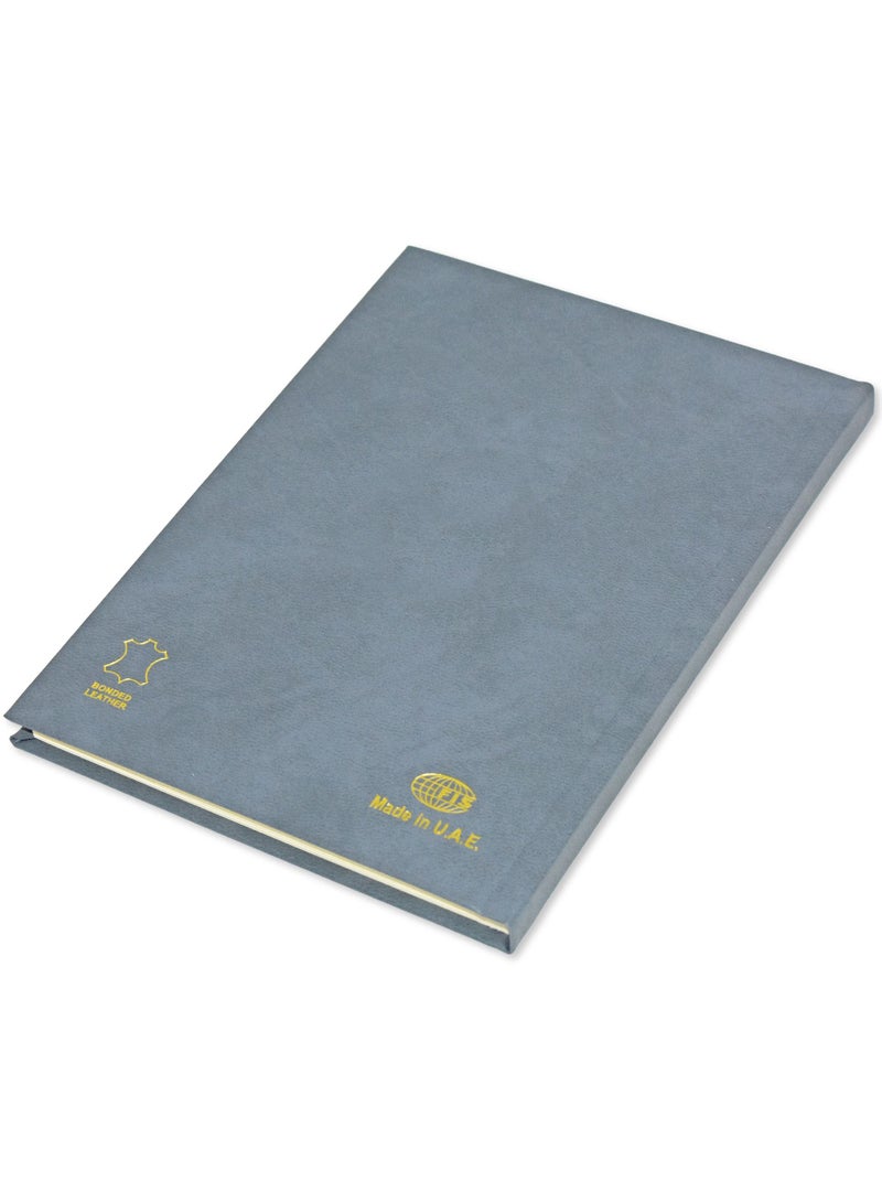 FIS Notebook Bonded Leather, Size A5, Italian Ivory Paper, 70 GSM, 196 Pages, 8 mm Ruled, 1 Side Padded Cover, Colour Grey - FSNB1SA5IVBLGY - Image 4