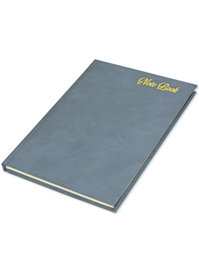 FIS Notebook Bonded Leather, Size A5, Italian Ivory Paper, 70 GSM, 196 Pages, 8 mm Ruled, 1 Side Padded Cover, Colour Grey - FSNB1SA5IVBLGY - Image 1