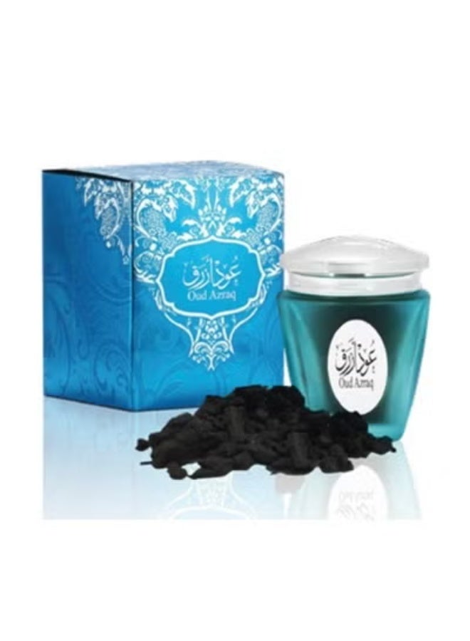 AL MAS OUD AZRAQ Premium Natural Bakhoor 30g Arabian Incense Natural Oud Chips Swiss Rose Madagascar Vanilla Saffron Musk Luxury Long Lasting Home Fragrance Unisex Gift Glass Jar by ALMAS PERFUMES - Image 3