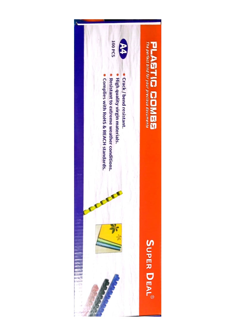 SUPER DEAL 50-Piece Binding Combs 35mm White  - Image 3