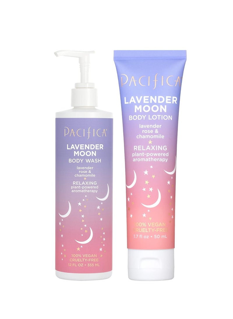 Pacifica Pacifica Lavender Moon Body Wash & Lotion Set of 2 – Calming Aromatherapy Bath & Body Duo w/Lavender & Rose Antioxidants & Hyaluronic Acid for Soft Smooth Skin Clean Beauty Vegan Formula Cruelty-Free  - Image 1