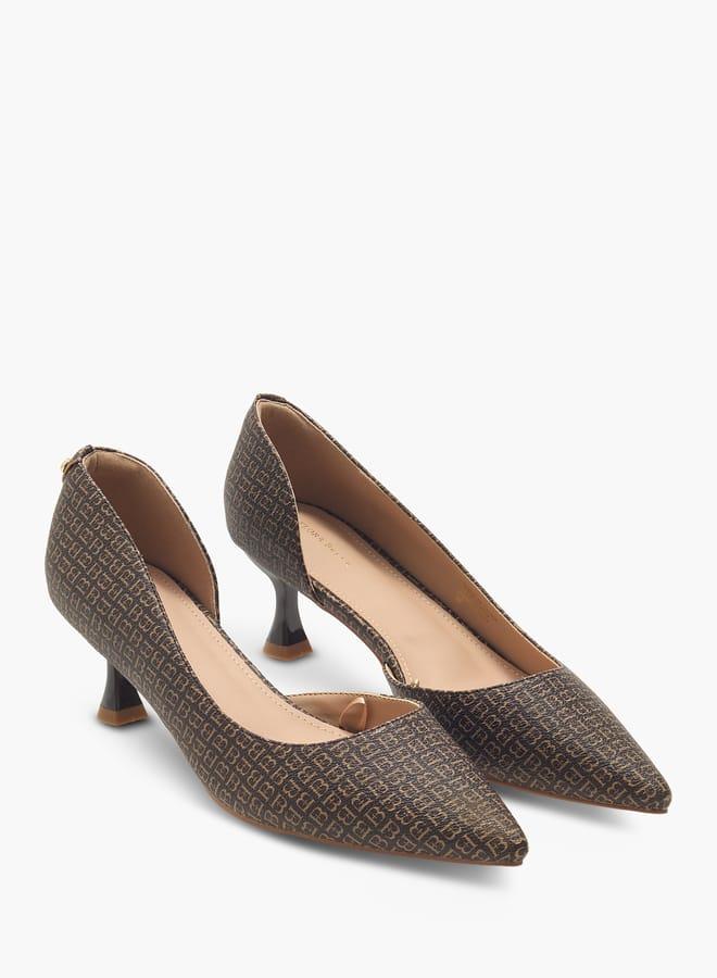 Flora Bella By Shoexpress Women Solid Pointed Toe Sandals with Flared Heels - Image 3