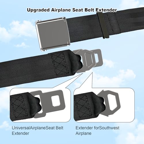 Hadwoer 2 in 1 Airplane Seat Belt Extender - Adjustable Length, Fits All Airlines Including Southwest Airlines' 737-800/737MAX8 - Image 2