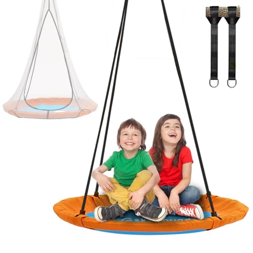 SkyBound Tree Swing Saucer Swing 600LB Weight Capacity Outdoor Swing with Hanging Straps Waterproof Tree Swings for Kids Tire Swings for Trees Durable Flying Swing Seat for Children - Image 1