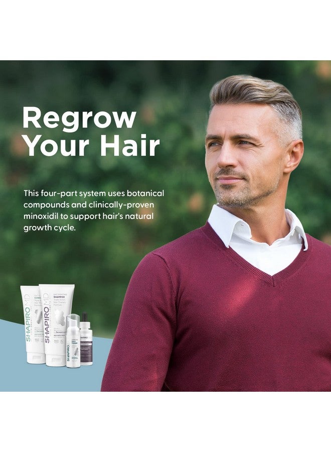 Shapiro MD Hair Growth Experts Men’S Regrowth Kit Plus: Shampoo Conditioner 5% Minoxidil Leavein Foam. Complete Anti Hair Loss And Thinning Hair Solution For Men 1 Month Supply  - Image 3