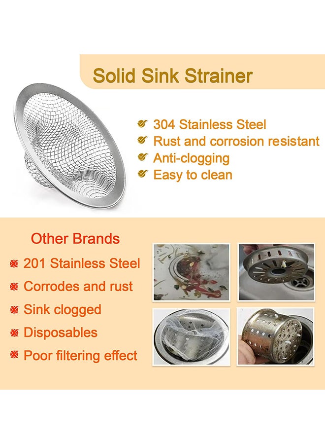 Home Pro مصيدة تصريف حوض المطبخ من الفولاذ المقاوم للصدأ من هوم برو، شبكة تصريف لتصفية الطعام لتصريف الأحواض والمغاسل والدش في الحمام - Image 3