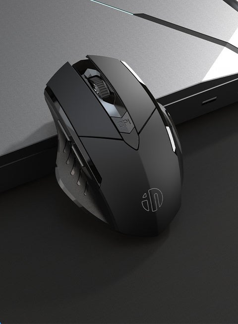 Wireless Mouse,  Rechargeable Wireless Mouse, Silent Office And Game Mouse, Ergonomic Optical Portable Mouse For Laptops Android Windows Mac OS, Black