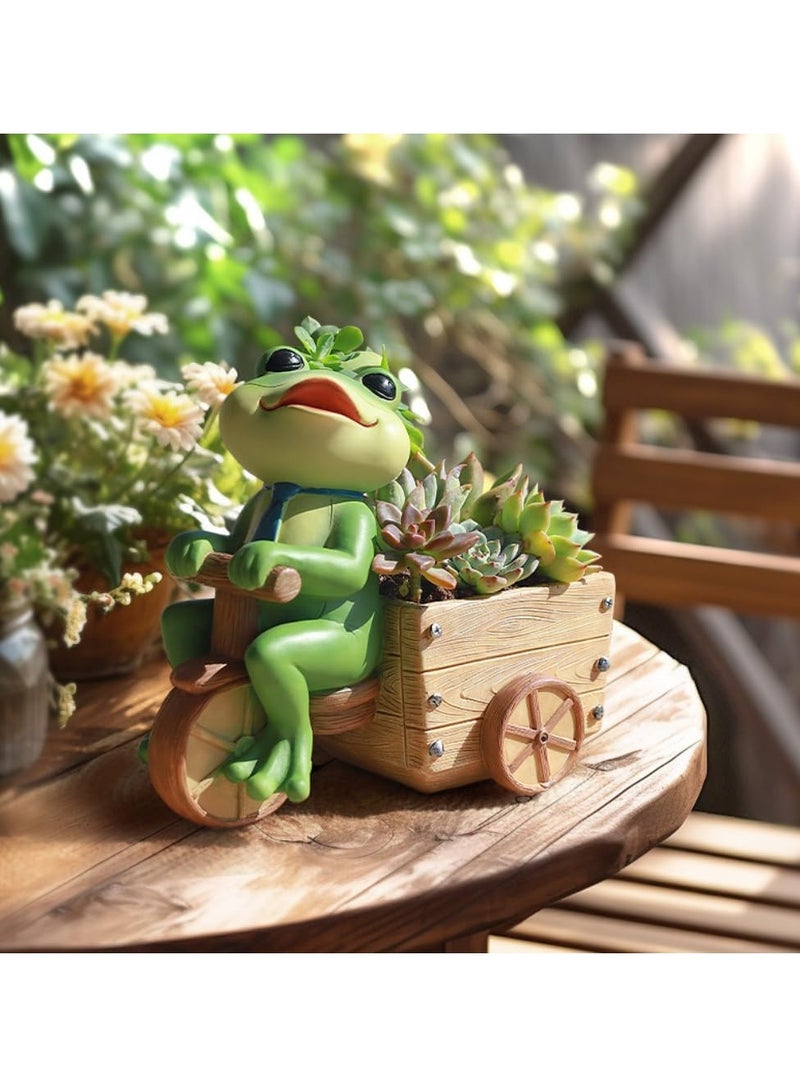 Generic Succulent Plant Pots, Frog Succulent Plant Pots/Plant Pots/Flower Pots/Bonsai Pots, Suitable For Herbs, Succulents, Cactus Pen Holders, Suitable For Diy Micro Landscape Home Decoration (Tricycle)  - Image 3