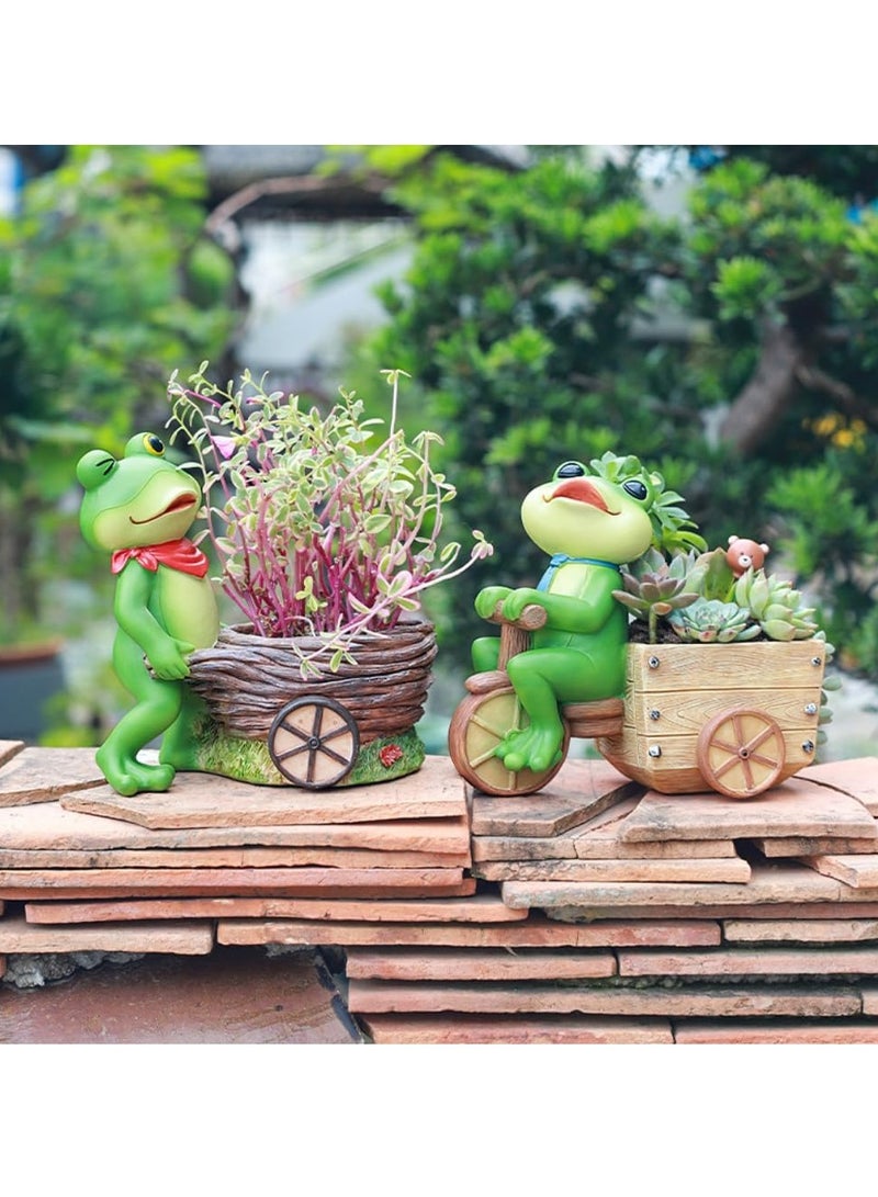 Generic Succulent Plant Pots, Frog Succulent Plant Pots/Plant Pots/Flower Pots/Bonsai Pots, Suitable For Herbs, Succulents, Cactus Pen Holders, Suitable For Diy Micro Landscape Home Decoration (Tricycle)  - Image 5