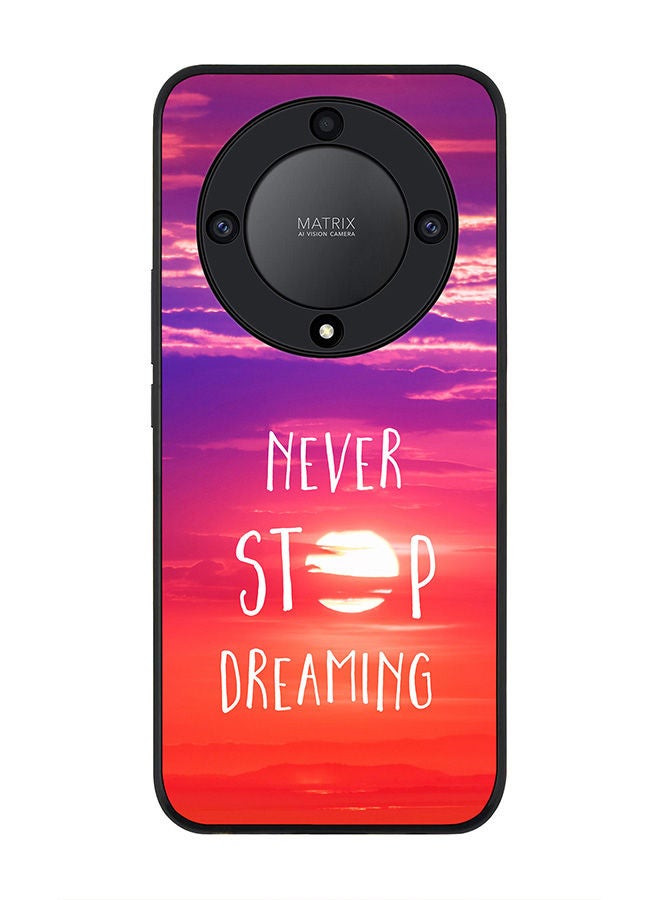 Stylizedd Rugged Black edge case for Honor X9a 5G Slim fit Soft Case Flexible Rubber Edges Anti Drop TPU Gel Thin Cover -  Never stop dreaming - Image 1