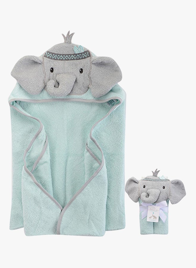 ليتل تريجر منشفة حمام للأطفال بغطاء رأس على شكل وجه حيوان - Image 3