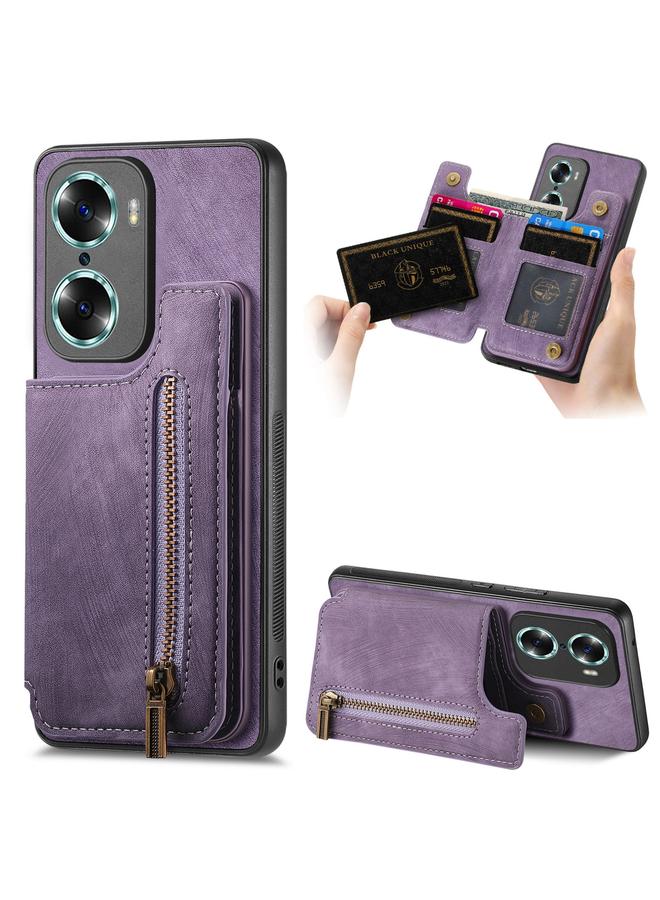 اس-توب جراب خلفي بسحاب من الجلد لهاتف Honor 60 - Image 1