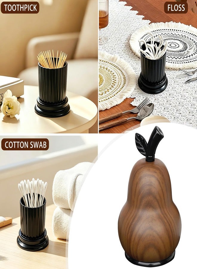 WOPPOW Decorative Dental Floss Holder, Aesthetic Toothpick Dispenser, Cute Bathroom Countertop Cotton Swab Organizer, Vanity Decor Storage Box, Hygienic Qtip Container - Image 3